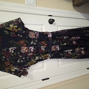 Lane Bryant Elegant Navy Dress with Red Accents